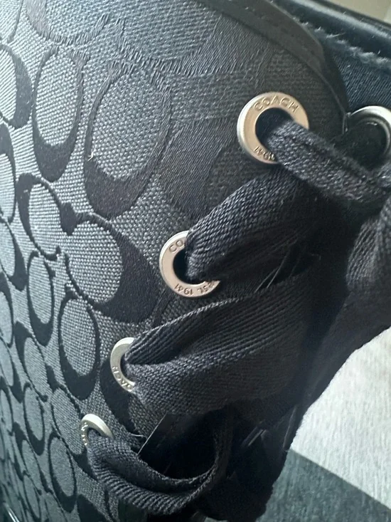 Coach Tristee Black/Grey Signature Tall Rain Boot - Picture 11 of 12